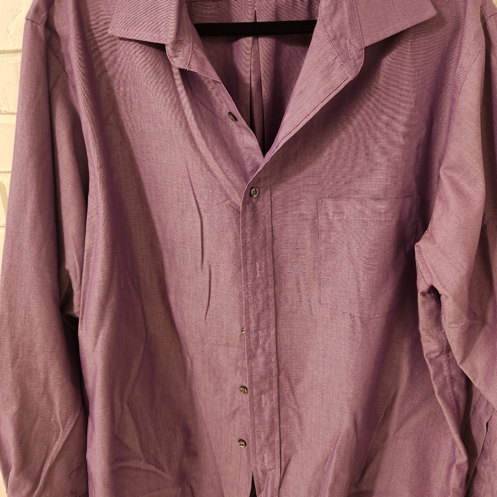 Van Heusen Purple Button Down Shirt - Picture 4 of 7